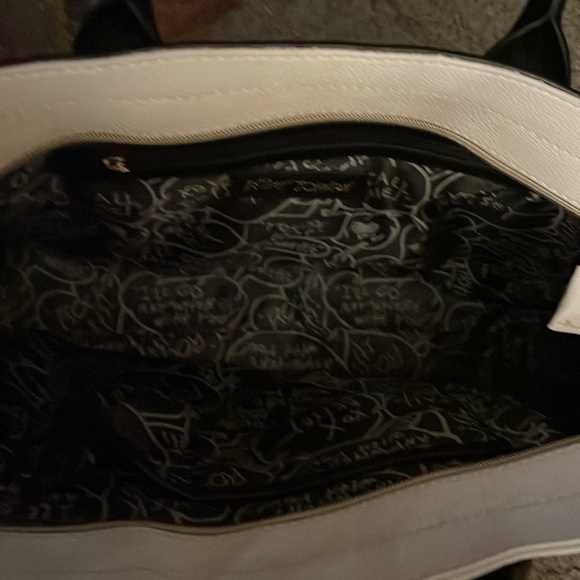 Betsey Johnson Black and White Quilted Heart Tote - Picture 3 of 3